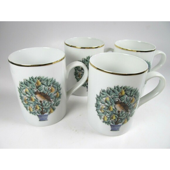 Avon Partridge In a Pear Tree 12 Days of Christmas Mugs Bundle of 4 - Picture 1 of 6